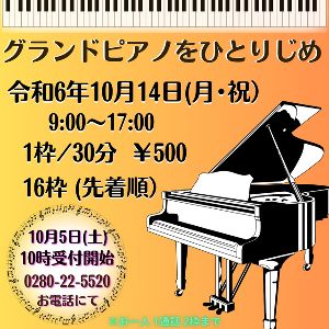 グランドピアノをひとりじめ