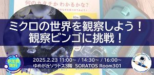 ミクロの世界を探検しよう！『観察ビンゴに挑戦！』