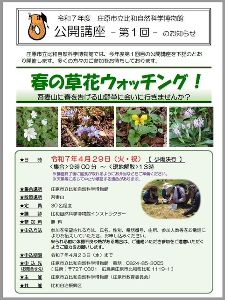 庄原市立比和自然科学博物館 公開講座 第1回 春の草花ウォッチング！