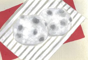 ワークショップ「胡粉（ごふん）をつかって塩豆大福を描こう」