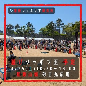 遊びしゃぼん玉　和歌山城