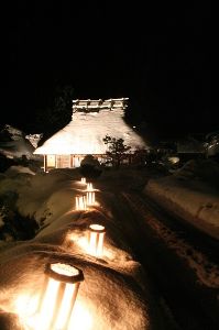 美山かやぶきの里　冬灯廊