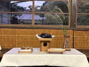 中秋の名月に三光院でお月見うどん